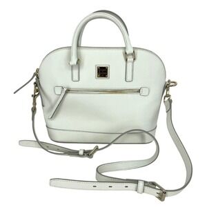 Dooney‎ & Bourke Saffiano Domed Satchel Ecru